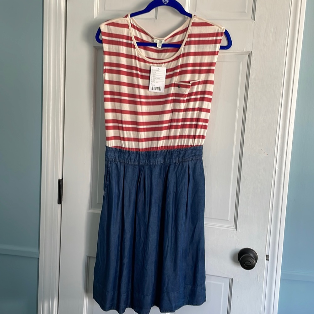 Anthropologie red white and blue Odille dress